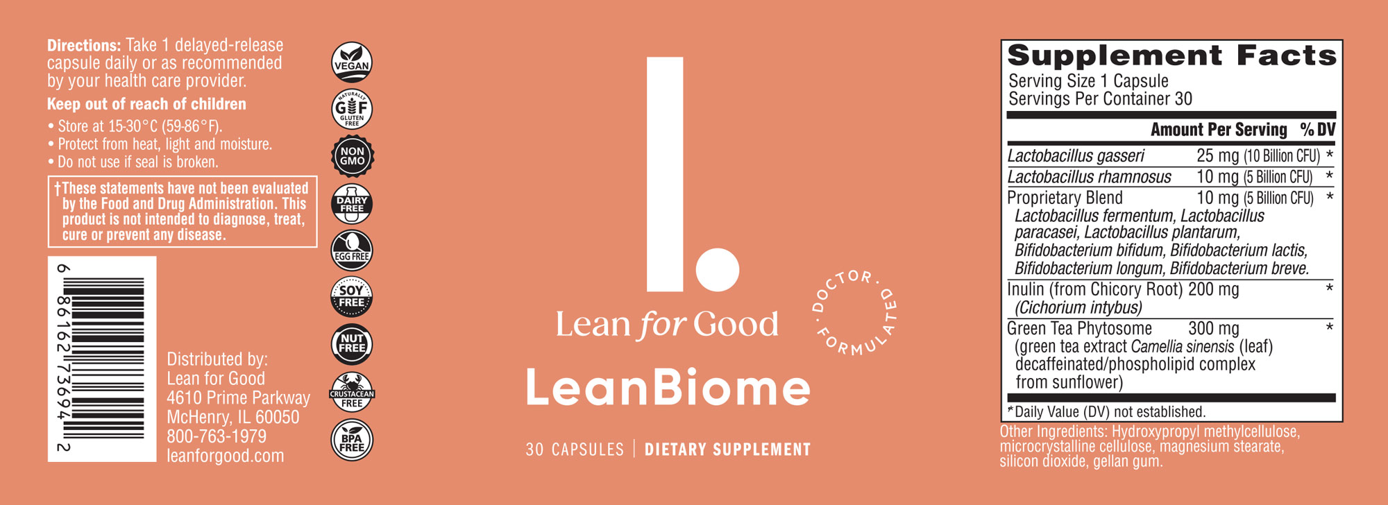 LeanBiome Supplement Facts